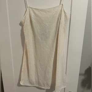 white sequin womens dress
